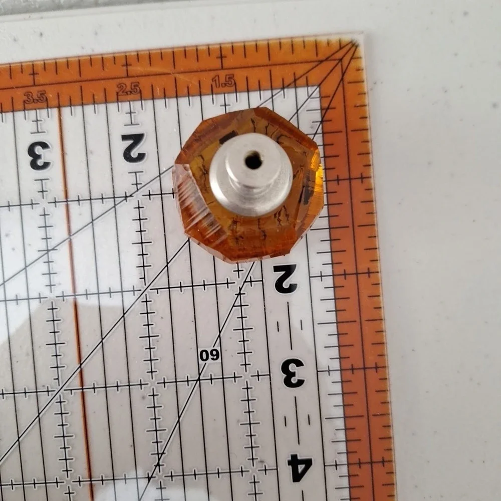 Vintage Antique MCM Amber Jewel Diamond Cut Drawer Pull Knob Door Handle